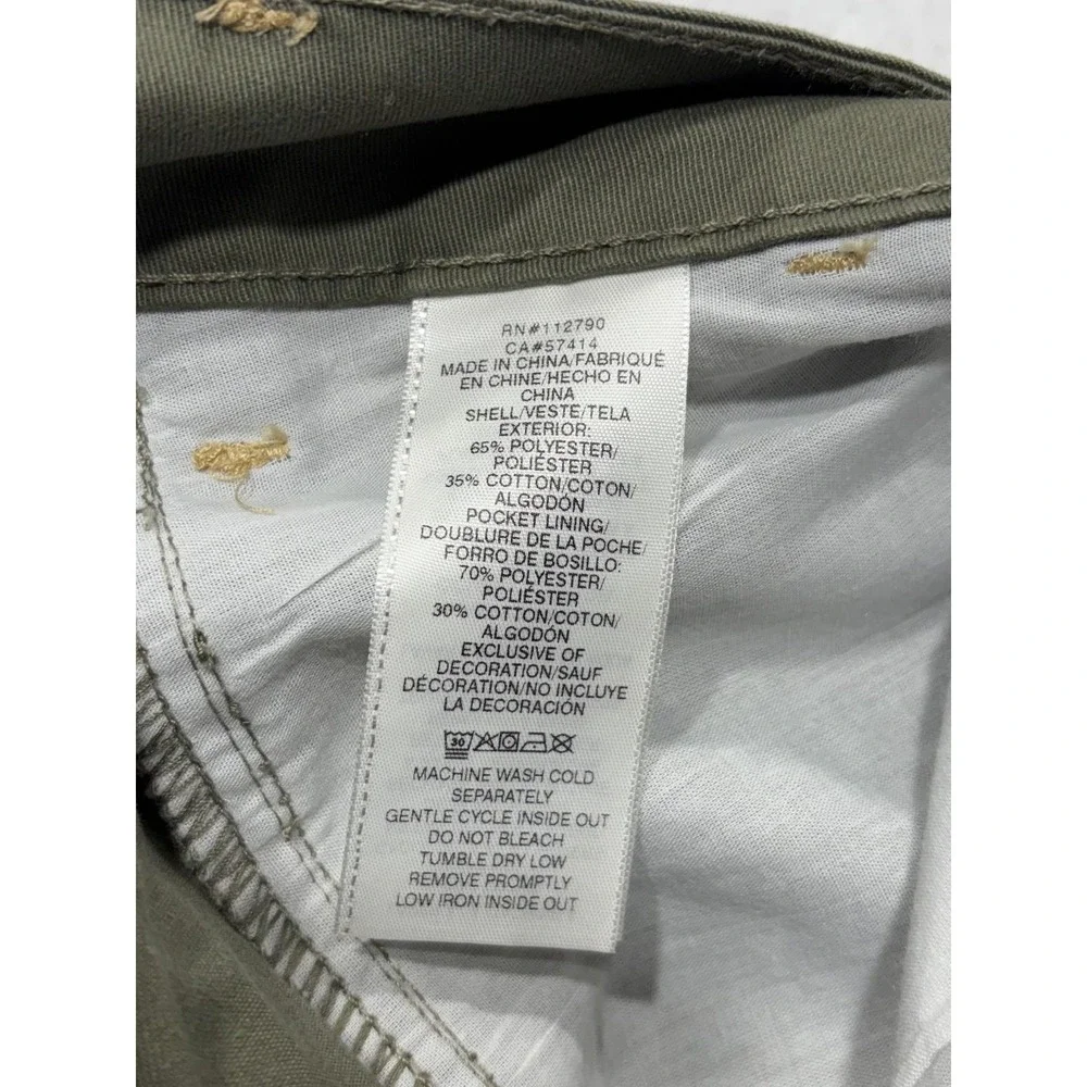 True Religion Mens 32 Green Cargo Shorts Canvas Utility Logo 12in Inseam Outdoor
